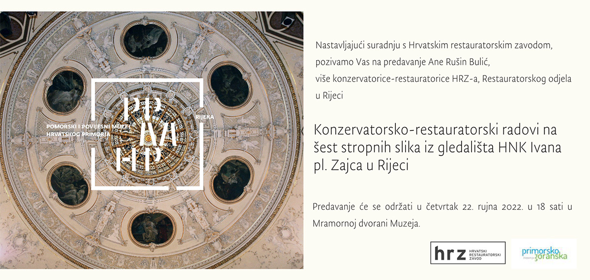 Predavanje "Konzervatorsko-restauratorski radovi na šest stropnih slika iz gledališta HNK Ivana pl. Zajca u Rijeci"