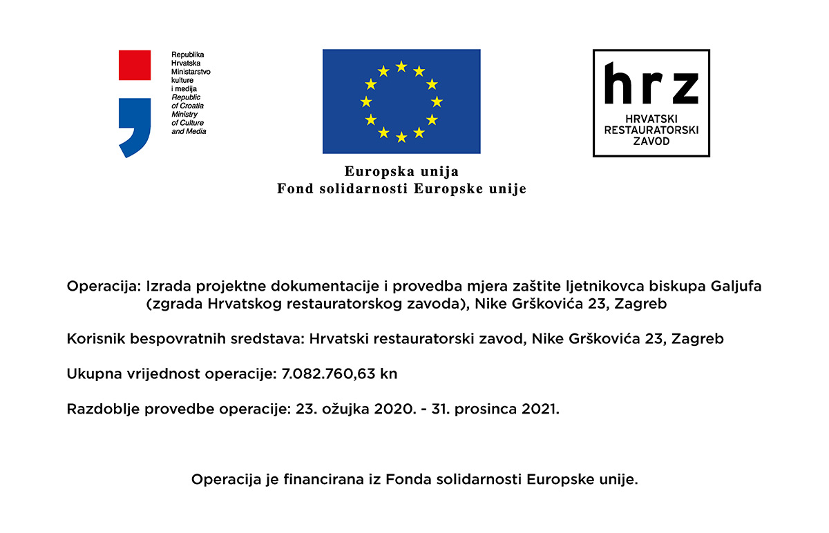Izrada projektne dokumentacije i provedba mjera zaštite ljetnikovca biskupa Galjufa (zgrada  Hrvatskog restauratorskog zavoda), Nike Grškovića 23, Zagreb (1)