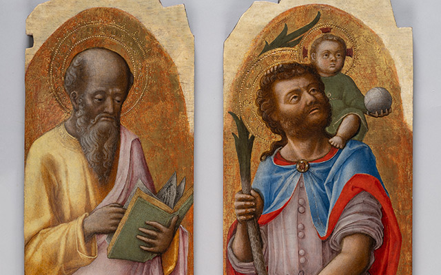 Slike "Sv. Pavao (?)" i "Sv. Kristofor" iz franjevačkog samostana i crkve sv. Bernardina Sijenskog na otoku Rabu